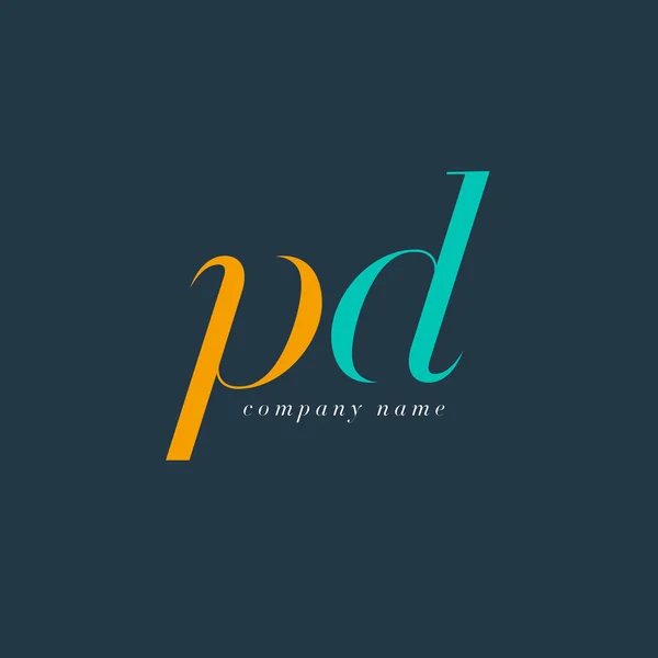 PD kursiv gemensamma bokstäver logotyp — Stock vektor
