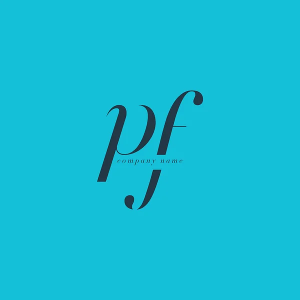 Logo PF společné dopisy kurzíva — Stockový vektor