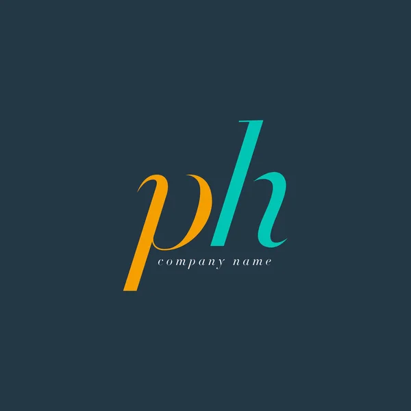 PH Italics Cartas conjuntas Logo — Vector de stock