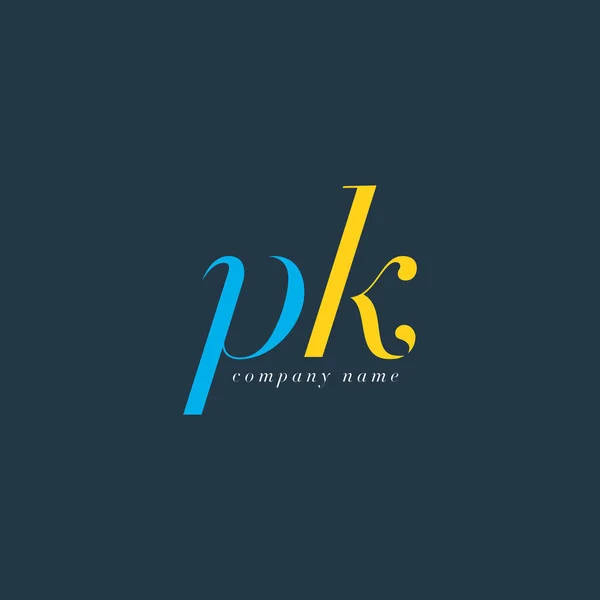 PK kursiv gemensamma bokstäver logotyp — Stock vektor