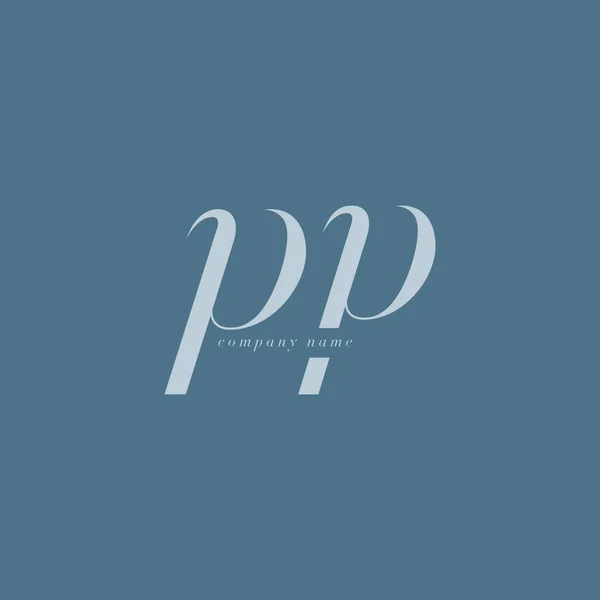 Pp 斜体共同文字ロゴ — ストックベクタ