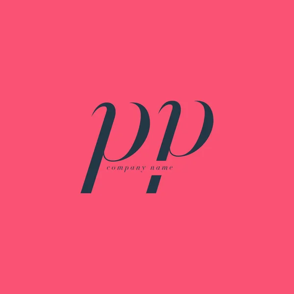 PP курсив спільних листи логотип — стоковий вектор