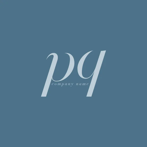 Logotipo de letras conjuntas de PQ Italics — Vector de stock