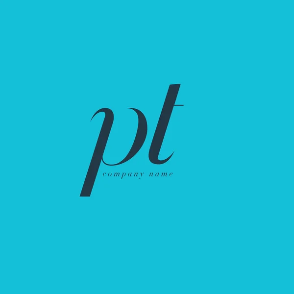 PT курсив спільних листи логотип — стоковий вектор