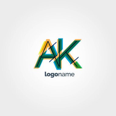 AK harf Logo şablonu