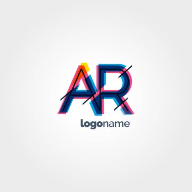 AR harf Logo şablonu