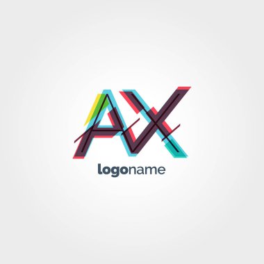 AX harf Logo şablonu