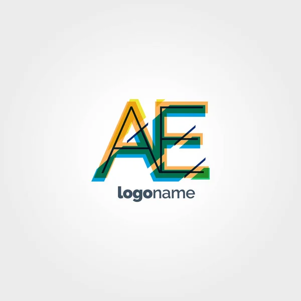 Ae 文字ロゴのテンプレート — ストックベクタ