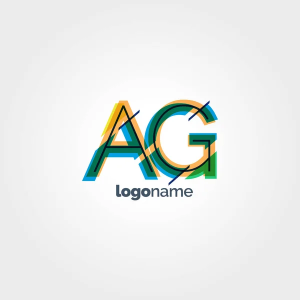AG Lettres Modèle de logo — Image vectorielle