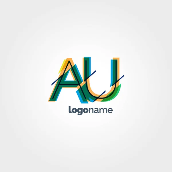 AU Letters Logo plantilla — Archivo Imágenes Vectoriales