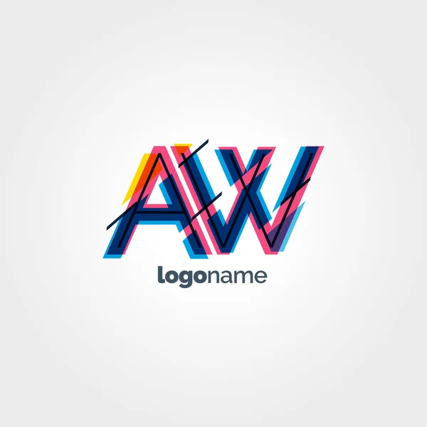 AW Літери Шаблон логотипу — стоковий вектор