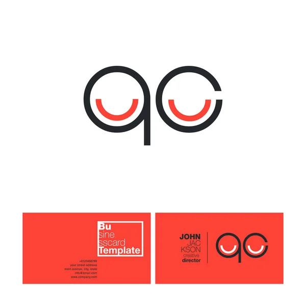 QC harf Logo kartvizit — Stok Vektör