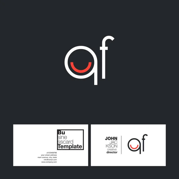 Tarjeta de visita del logotipo de QF Letters — Vector de stock