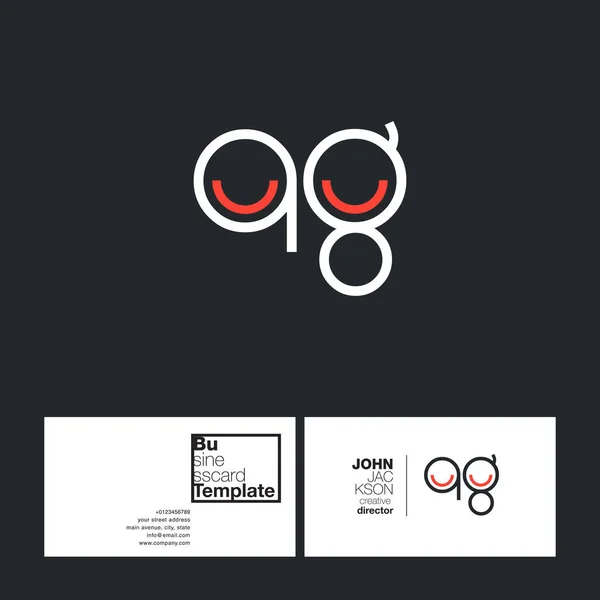 Tarjeta de visita del logotipo de QG Letters — Vector de stock