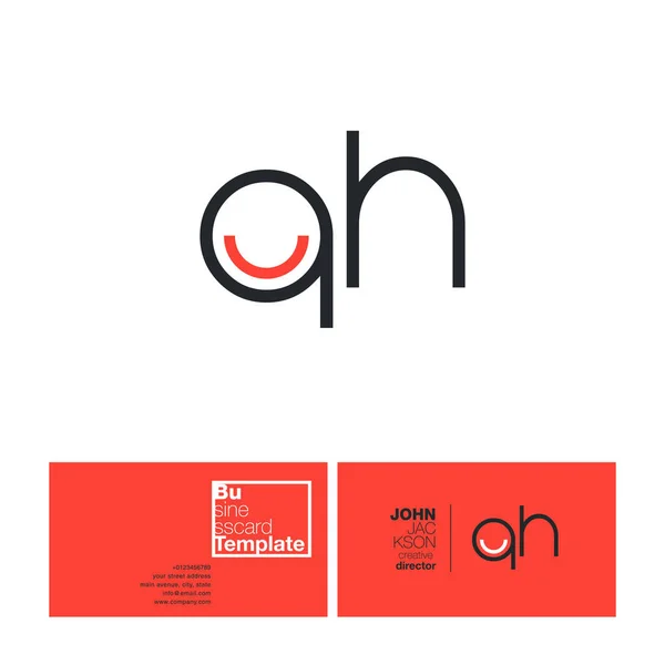 QH Буквы и визитная карточка — стоковый вектор