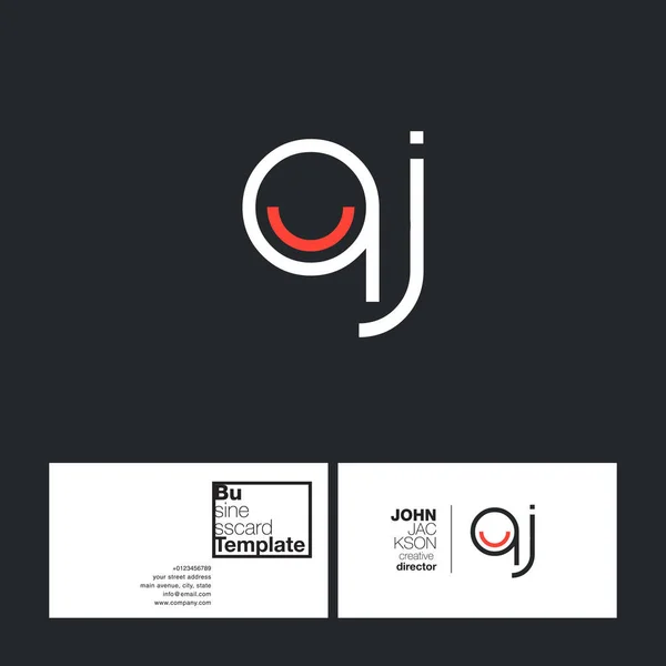 Буквы QJ и визитная карточка — стоковый вектор