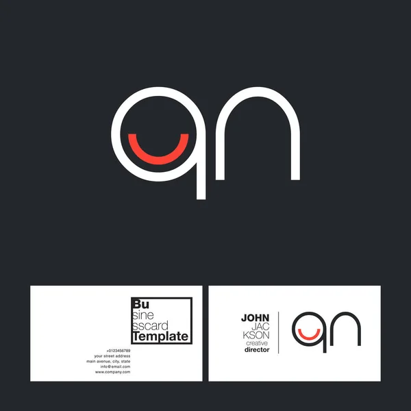 QN Буквы и визитки — стоковый вектор