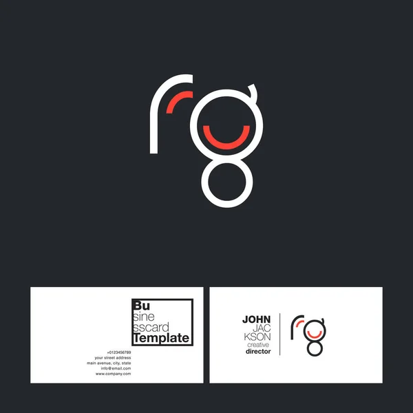 Tarjeta de visita del logotipo de RG Letters — Vector de stock