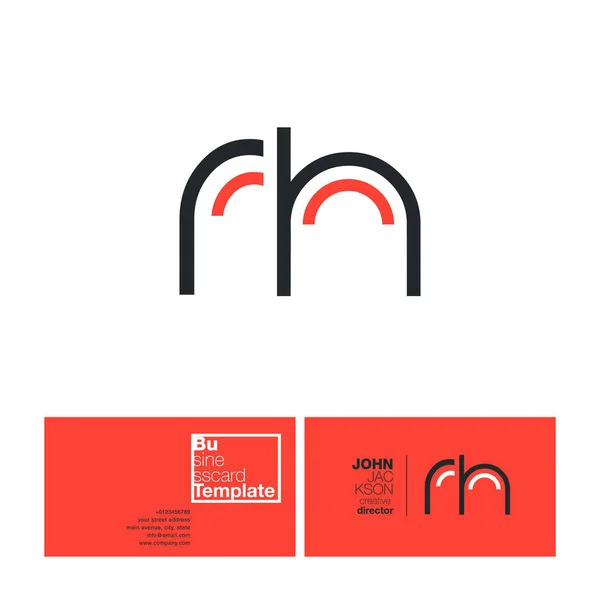 Rh buchstaben logo visitenkarte — Stockvektor
