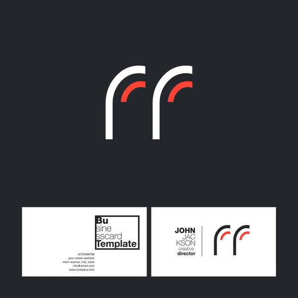 RR Cartas Logo Tarjeta de visita — Vector de stock