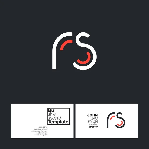 RS Cartas Logo Tarjeta de visita — Vector de stock