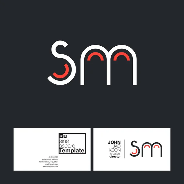 SM Lettres Logo Carte de visite — Image vectorielle