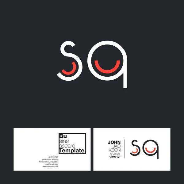 Буквы SQ и визитная карточка — стоковый вектор