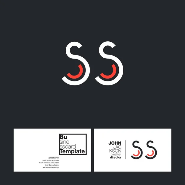 SS Cartas Logo Tarjeta de visita — Vector de stock