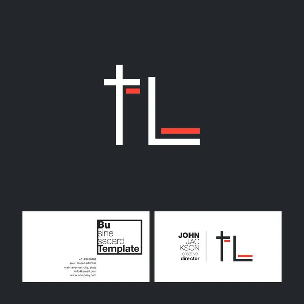 Tl Buchstaben Logo Visitenkarte — Stockvektor