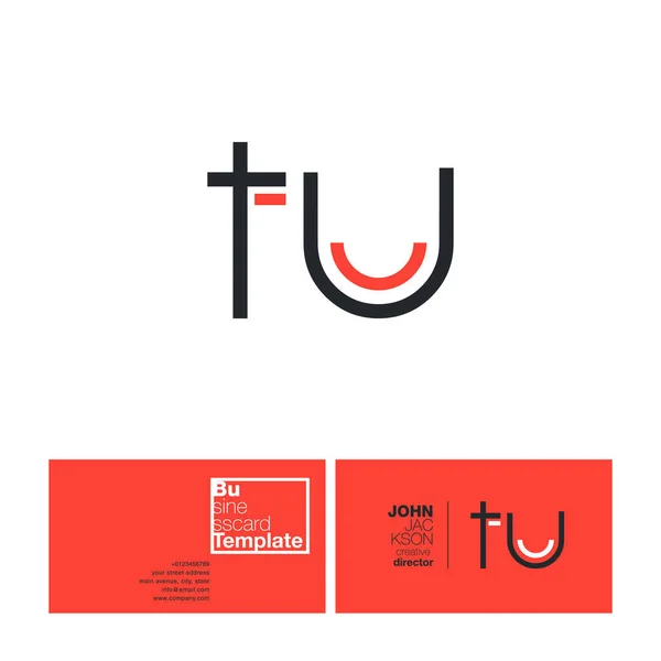 Cartas TU Logo cartão de visita — Vetor de Stock