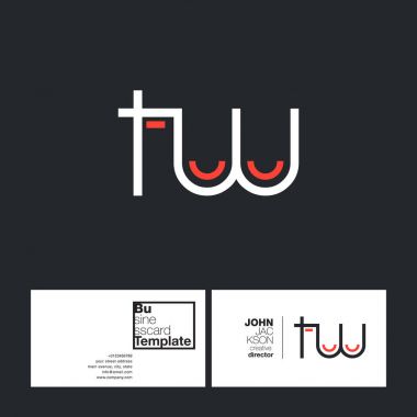 TW Letters Logo Business Card clipart