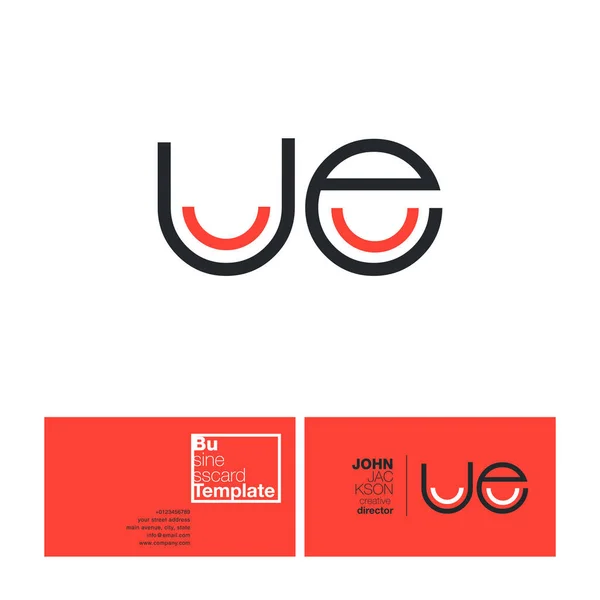 UE Letters Logo Business Card — Stock Vector