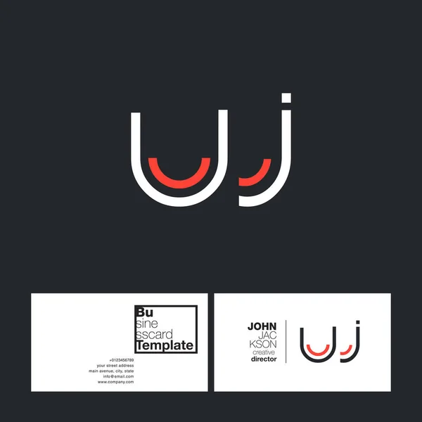 Cartas UJ Logo cartão de visita — Vetor de Stock