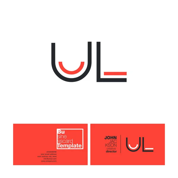 Ul листи логотип візитної картки — стоковий вектор