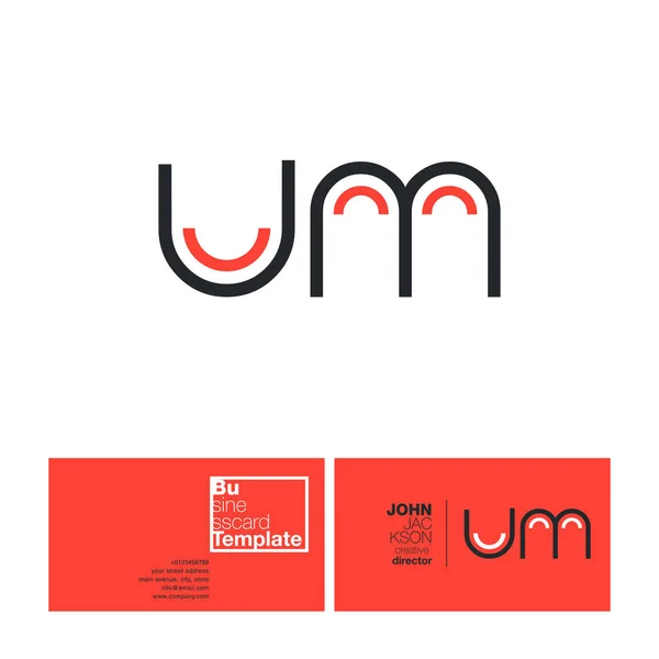 Um Logo kartvizit mektuplar — Stok Vektör