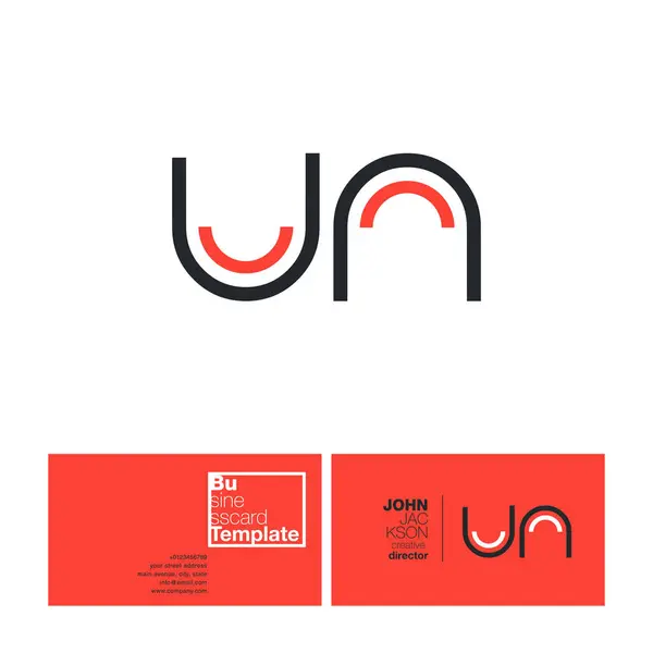 UN Letters Logo Business Card — Stock Vector