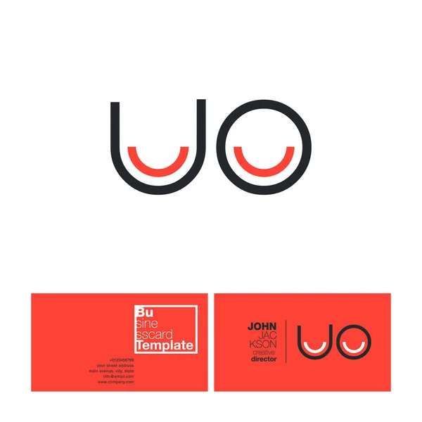 Uo harf Logo kartvizit — Stok Vektör