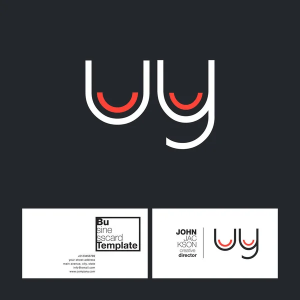 UY Letters Logo Cartão de visita — Vetor de Stock