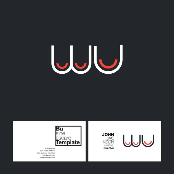 WU Буквы и визитная карточка — стоковый вектор