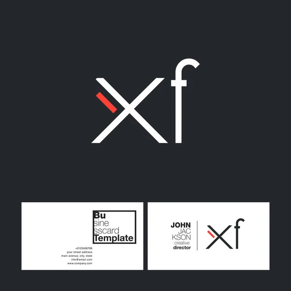 Tarjeta de visita del logotipo de Xf Letters — Vector de stock