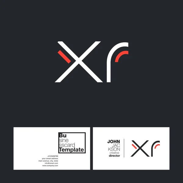 Xr Cartas Logo Tarjeta de visita — Vector de stock