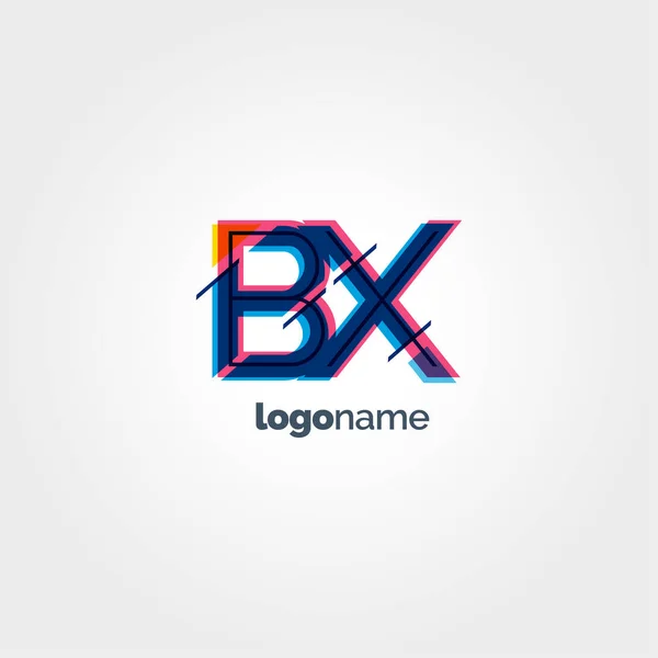 BX multicolour letters logo — Stock Vector