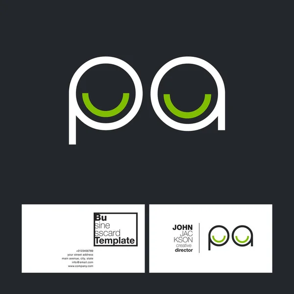 PA dopisy Logo vizitka — Stockový vektor