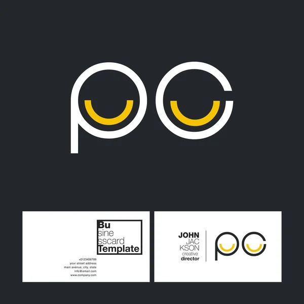 PC Lettres Logo Carte de visite — Image vectorielle