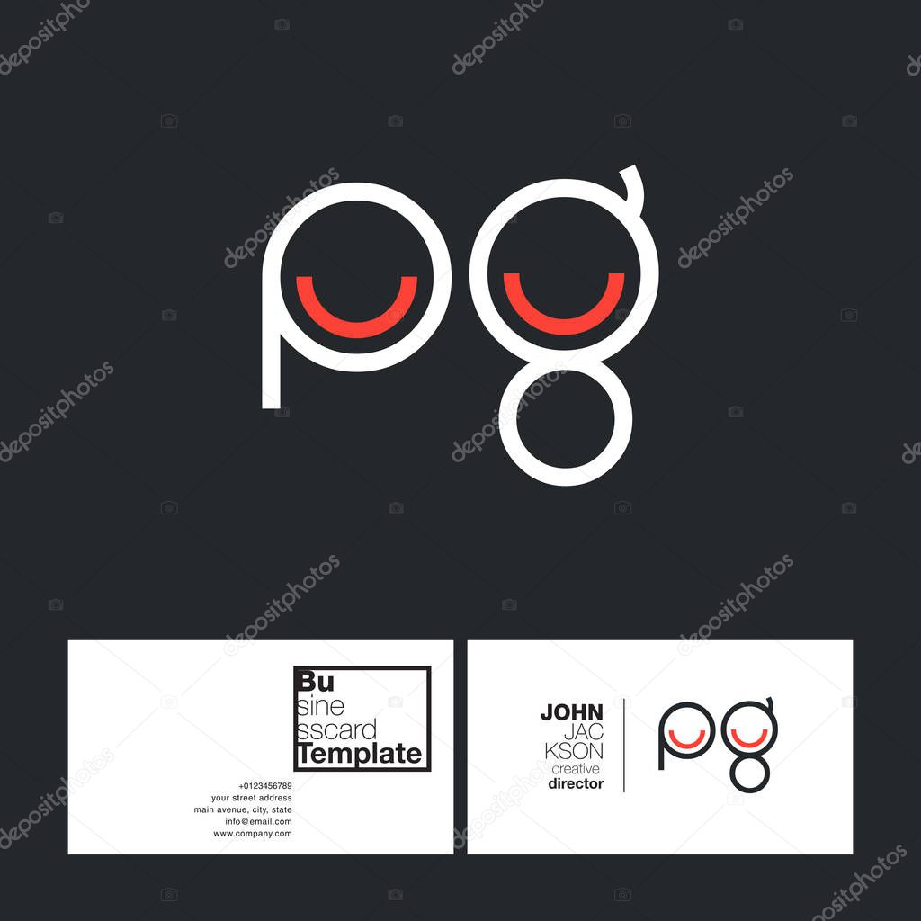 Pg Round Letters Logo With Business Card Template Vector Premium Vector In Adobe Illustrator Ai Ai Format Encapsulated Postscript Eps Eps Format