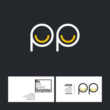 PP Letters Logo Business Card  clipart