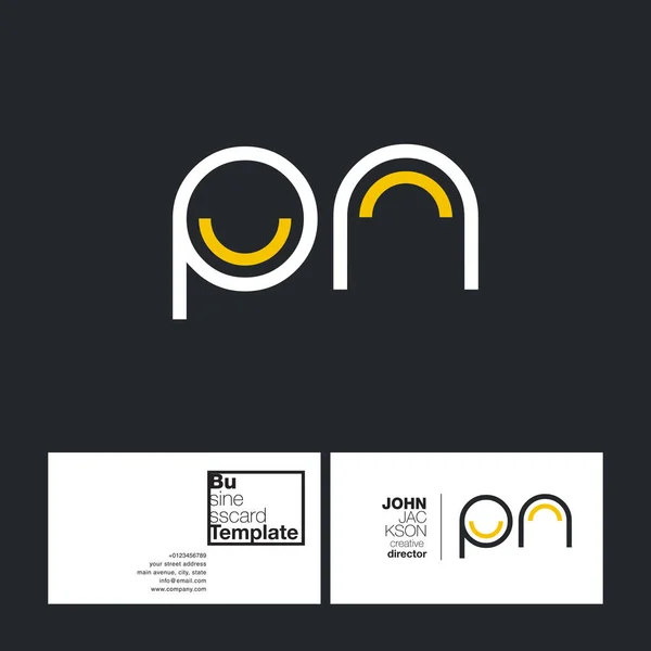 Буквы и визитная карточка PN — стоковый вектор