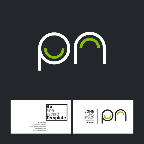 PN Cartas Logo Tarjeta de visita — Vector de stock