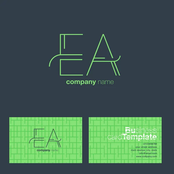 Levelek az EA logó névjegykártya — Stock Vector