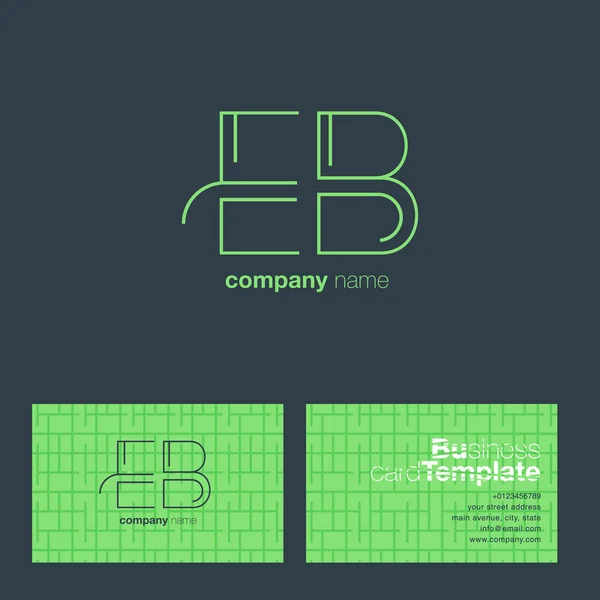 EB betűkkel embléma névjegykártya — Stock Vector